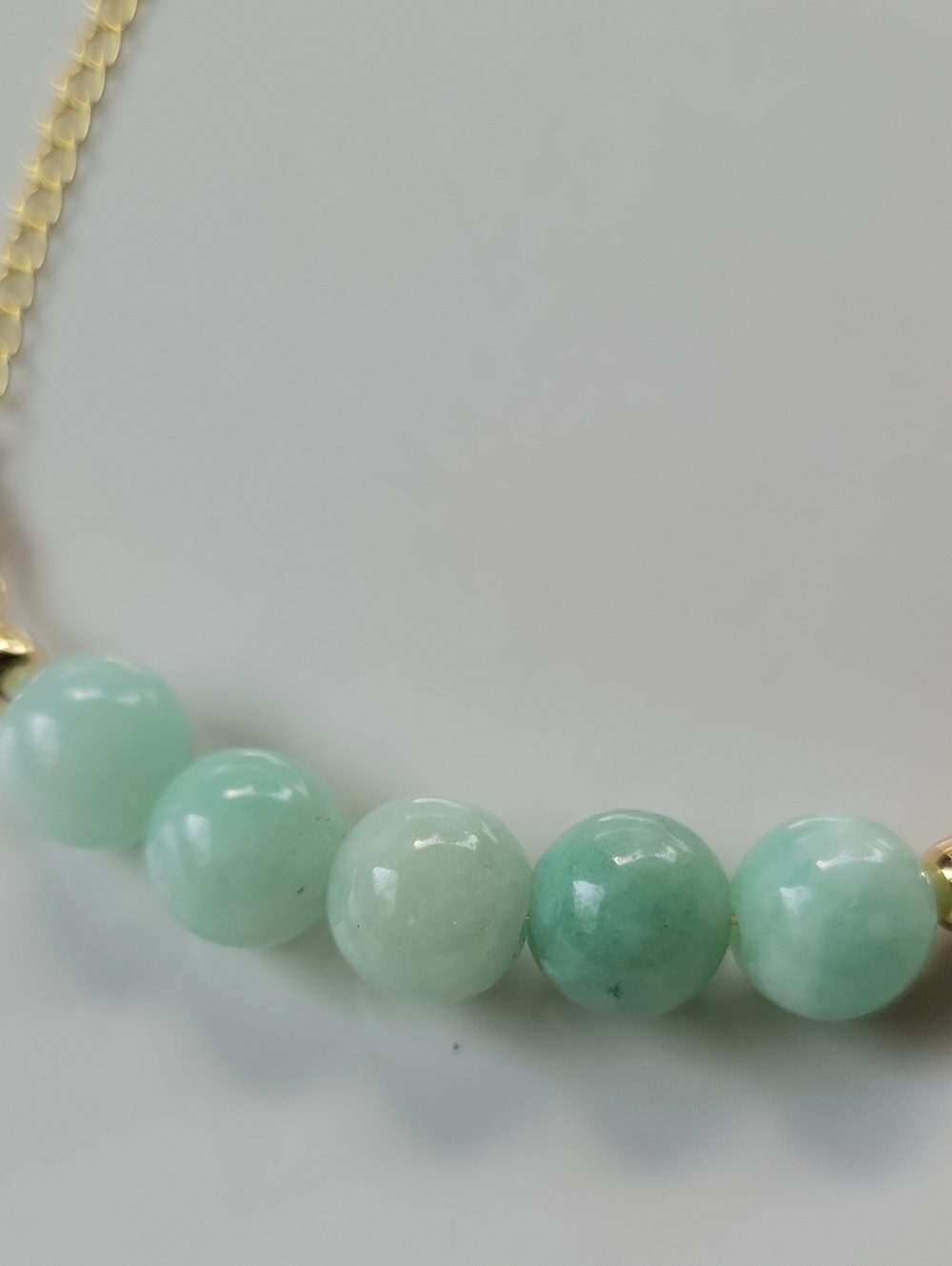 10mm Amazonite Necklace In Gold - Picture 3 of 5